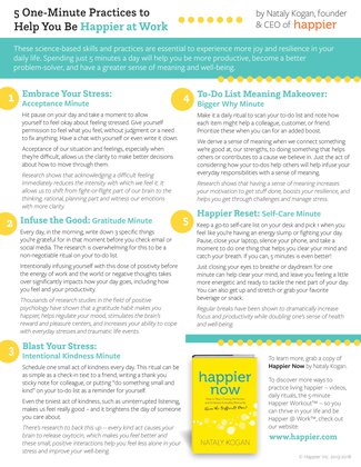 5 One Minute Practices to Help You Be Happier At Work
